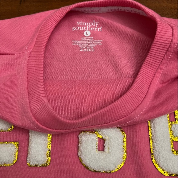 SIMPLY SOUTHERN GIRLS TERRY CREW LONG SLEEVE SWEATSHIRT - Picture 2 of 4